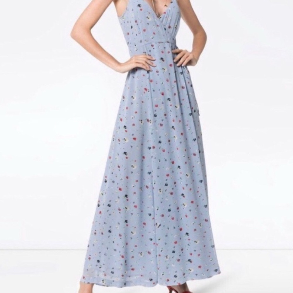 Ganni Pink and Purple Sleeveless V-Neck Maxi Dress